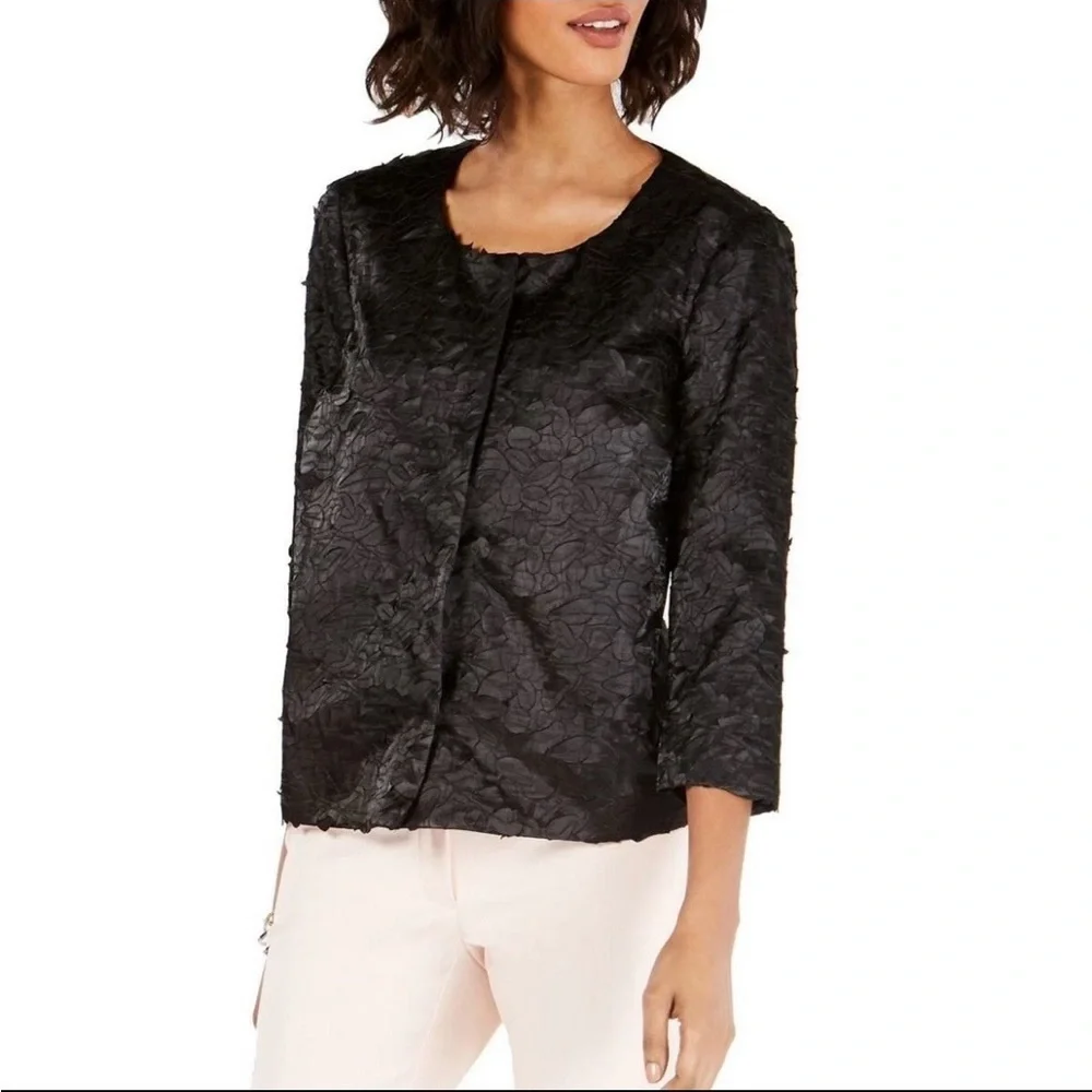 Alfani Black Floral Lace Jacket